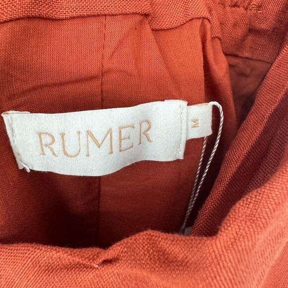 Rumer Roam Bandana Maxi Linen Chocolate Brown Cutouts Dress Med NWT - Picture 7 of 11